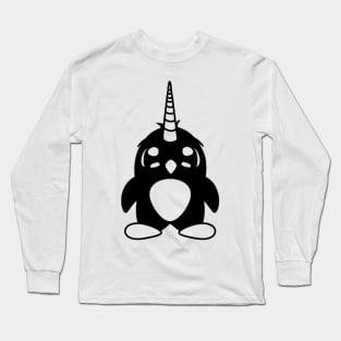 funny unicorn penguin horn cute cute little bird Long Sleeve T-Shirt